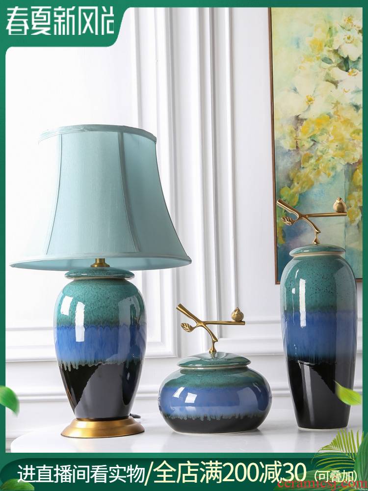 I and contracted vase furnishing articles creative new Chinese style ceramic desk lamp ornaments sitting room the bedroom TV ark, big decoration