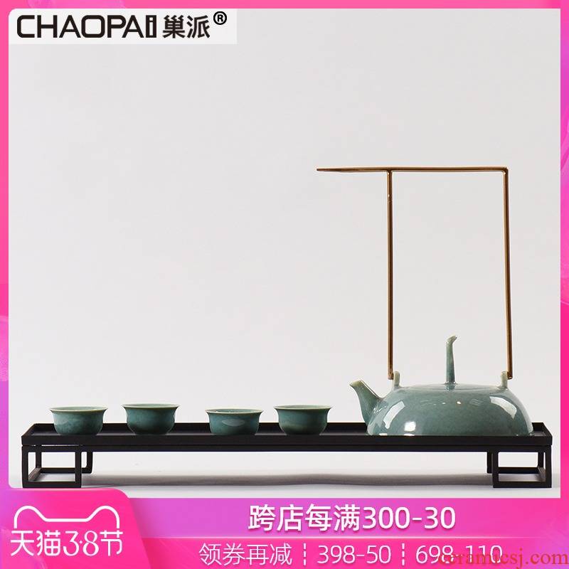 New Chinese style adornment ceramic teapot tea tea tea tray handicraft indoor tea set between example furnishing articles