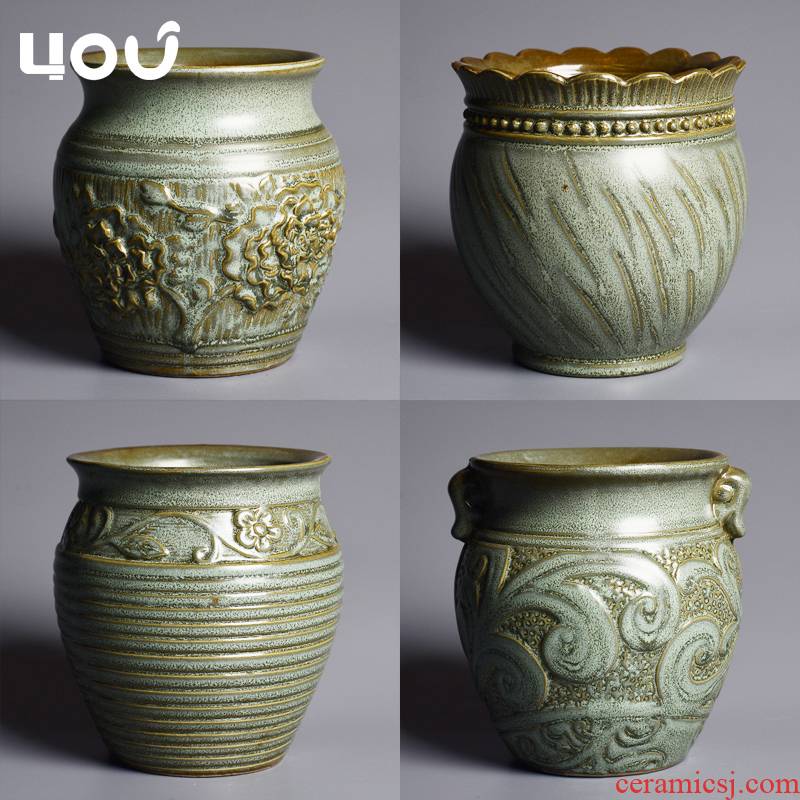 Restore ancient ways more meat meat meat plant household ceramic coarse pottery flowerpot breathable old running the bonsai pot creative green plant money plant POTS
