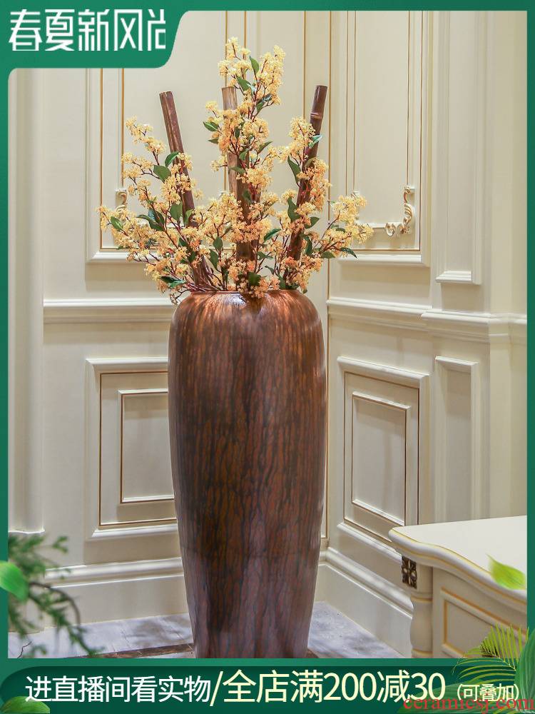 Jingdezhen European - style landing big ceramic vase dried flowers, flower arrangement, I and contracted sitting room villa decorations furnishing articles