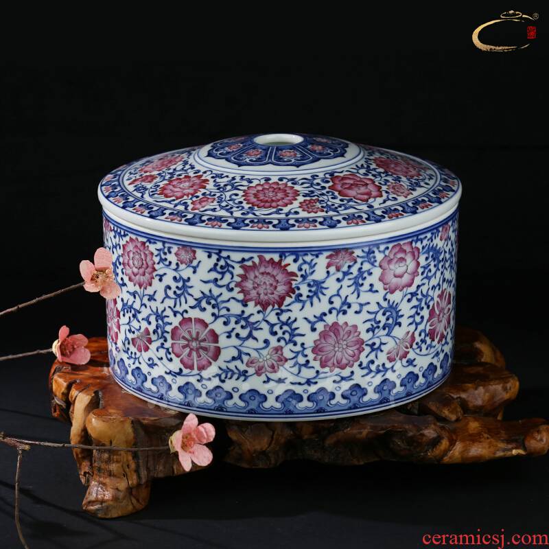 And auspicious flower pot of jingdezhen blue And white enamel bound branches kung fu tea set store receives checking ceramic tea pot