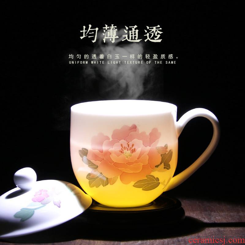 Girl 1 ms with cover hand - made ceramic and meeting new lotus gift custom office home printing cup