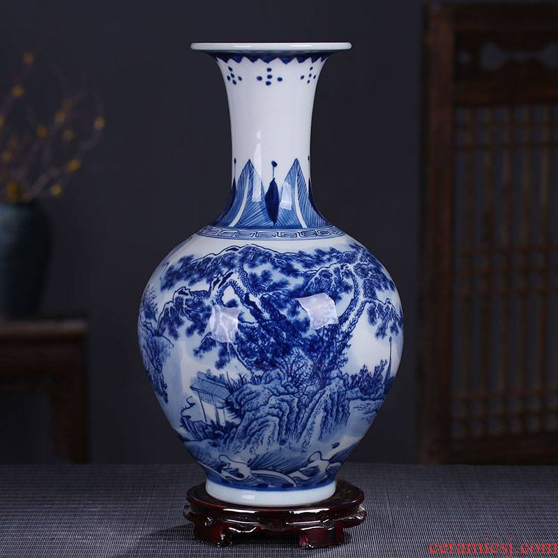 Jingdezhen ceramic antique flower arrangement of blue and white porcelain vase Chinese contracted household act the role ofing is tasted the sitting room of handicraft furnishing articles