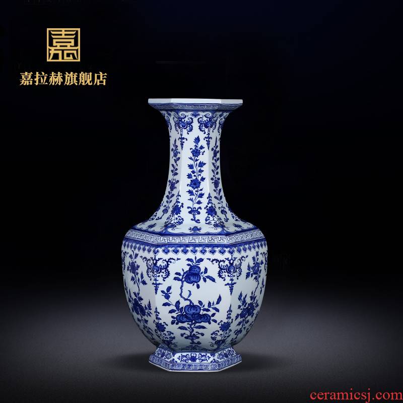 Jia lage antique porcelain of jingdezhen ceramics six - party vases, home furnishing articles ceramic sitting room of Chinese style adornment