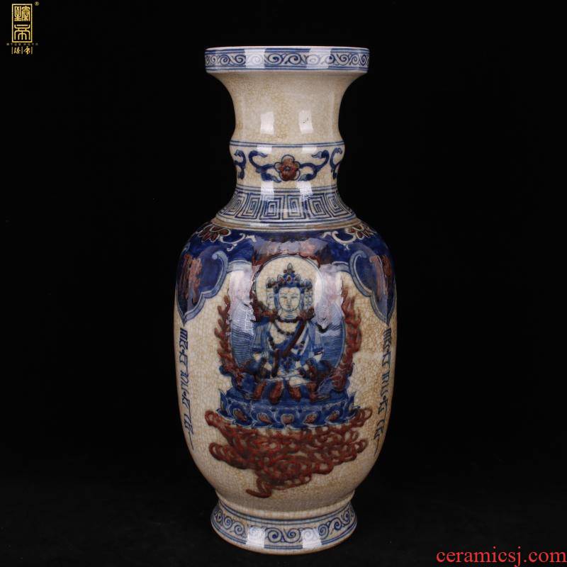 Jingdezhen imitation the qing qianlong year start hand - made colors of Buddha vases, antique reproduction antique old collection furnishing articles