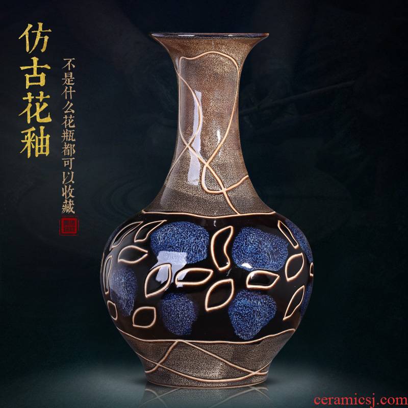 Jingdezhen ceramics up creative antique vases, flower arrangement of Chinese style living room home wine accessories furnishing articles