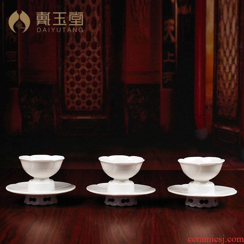 Yutang dai ceramic Buddha with supplies buddhist temple consecrate instrument for CPU yun tang lotus cup water cup for cup