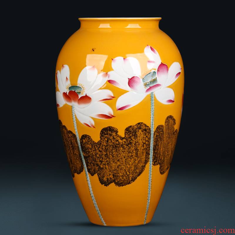 Jingdezhen ceramic masters hand carved antique Chinese porcelain vase sitting room place flower arrangement home decoration
