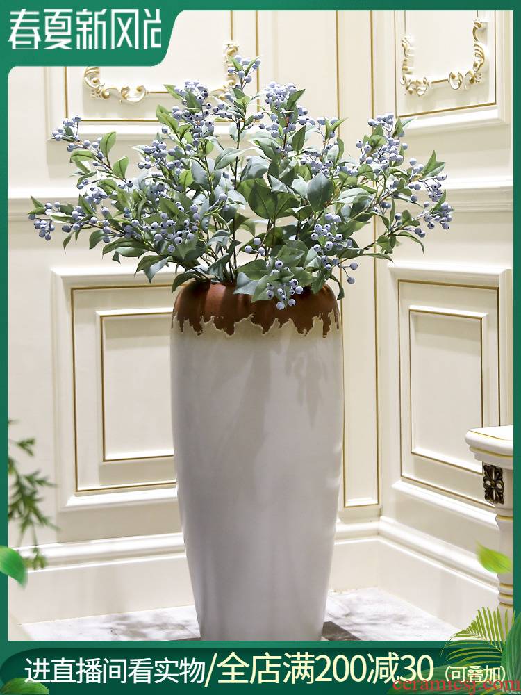 Jingdezhen ceramic vase landed a large sitting room dry flower decoration white Nordic I and contracted ornaments