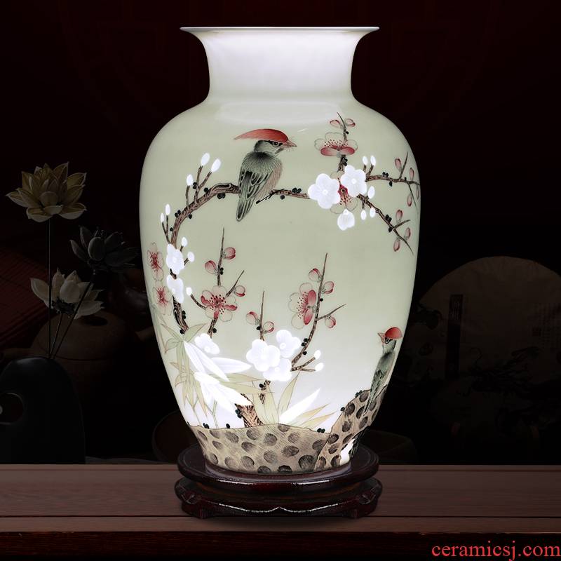 Creative thin foetus and exquisite porcelain jingdezhen ceramics vase furnishing articles sitting room flower arranging manual hand - made Chinese style decoration