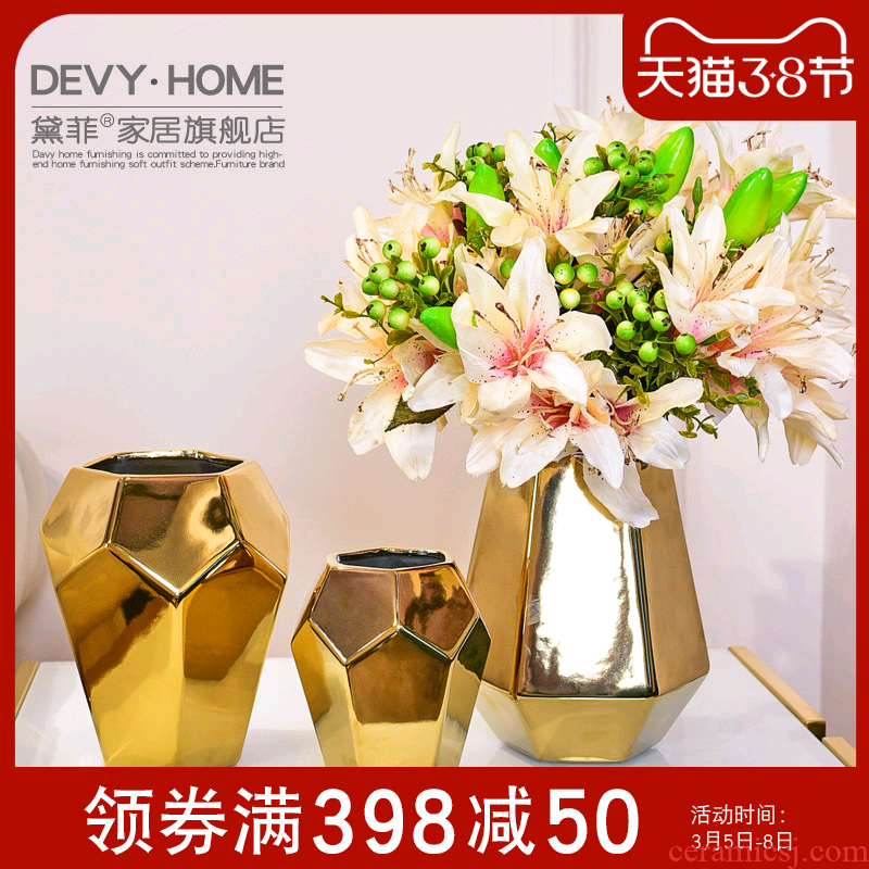 Light European - style key-2 luxury ceramic vases, I and contracted sitting room tea table table decorative dried flowers flower arrangement furnishing articles household act the role ofing is tasted