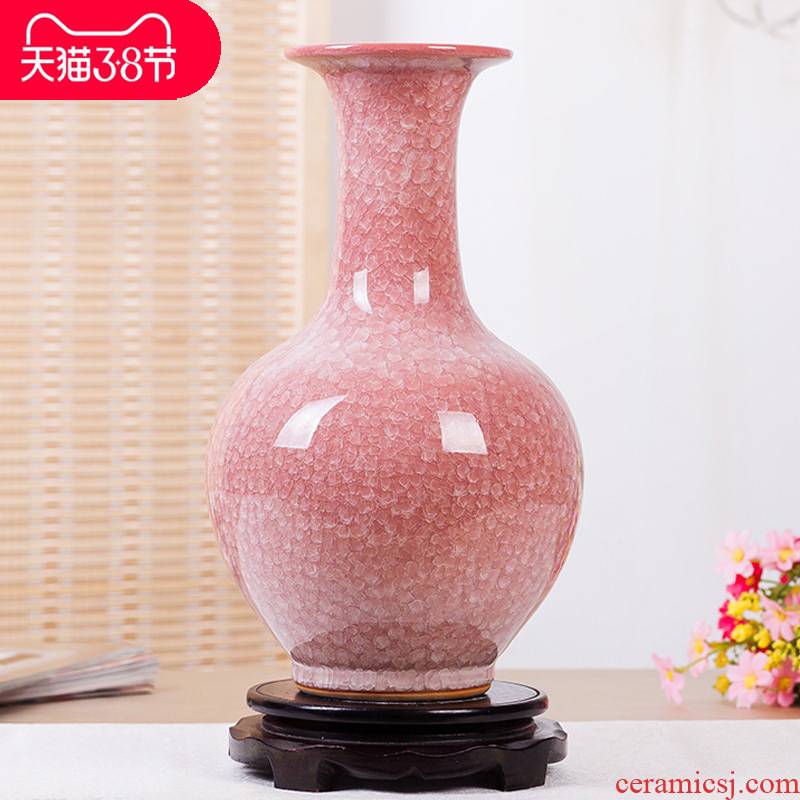 Jingdezhen ceramics borneol archaize up crack glaze vase modern household to decorate the living room TV ark, furnishing articles