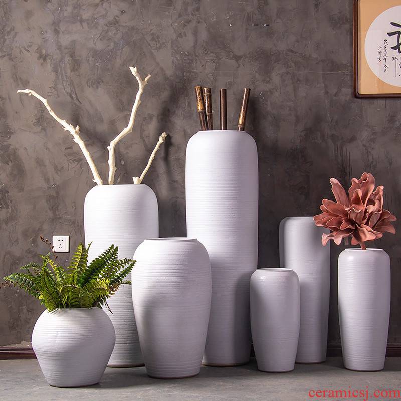 I and contracted large vase Nordic furnishing articles between sitting room flower arranging hotel villa example white pottery decoration