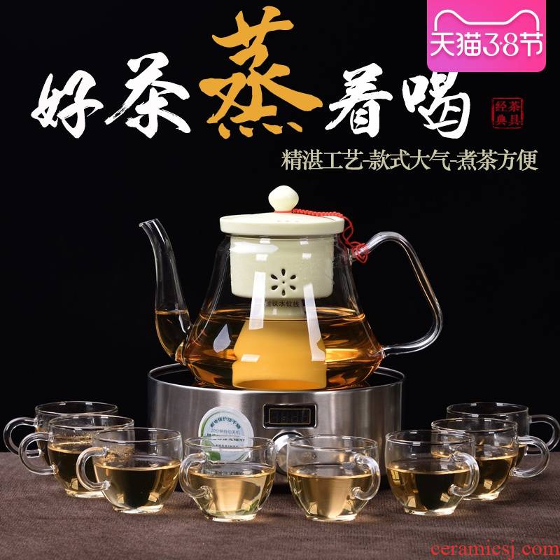 China Qian Pyrex steamed steaming kettle the tea, the electric teapot TaoLu cooking pot high - temperature steam rushed the teapot