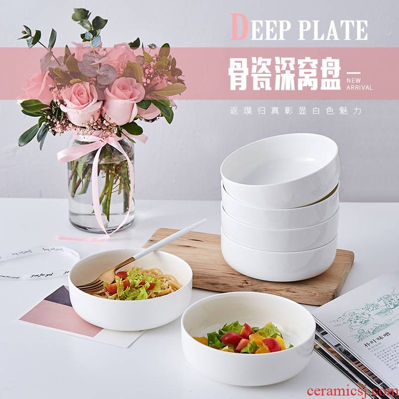 0 home round the white ipads porcelain tableware ceramic white porcelain nest dish 6 inches deep microwave oven tray