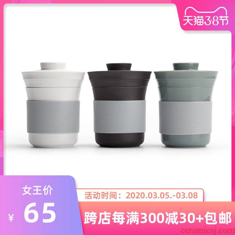 Mr Nan shan yongquan ceramic filter with cover glass tea cup cup office portable tea cup