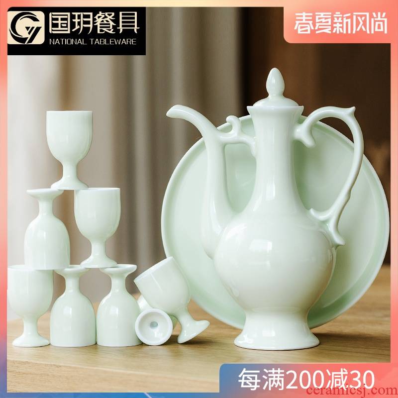 Ceramic wine liquor wine move home outfit a small handleless wine cup the qing antique Chinese creative liquor cup suits for