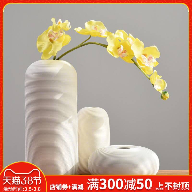 The modern furnishing articles contracted ceramic flower vases sitting room dry flower, white flowers, wine cabinet TV ark, adornment