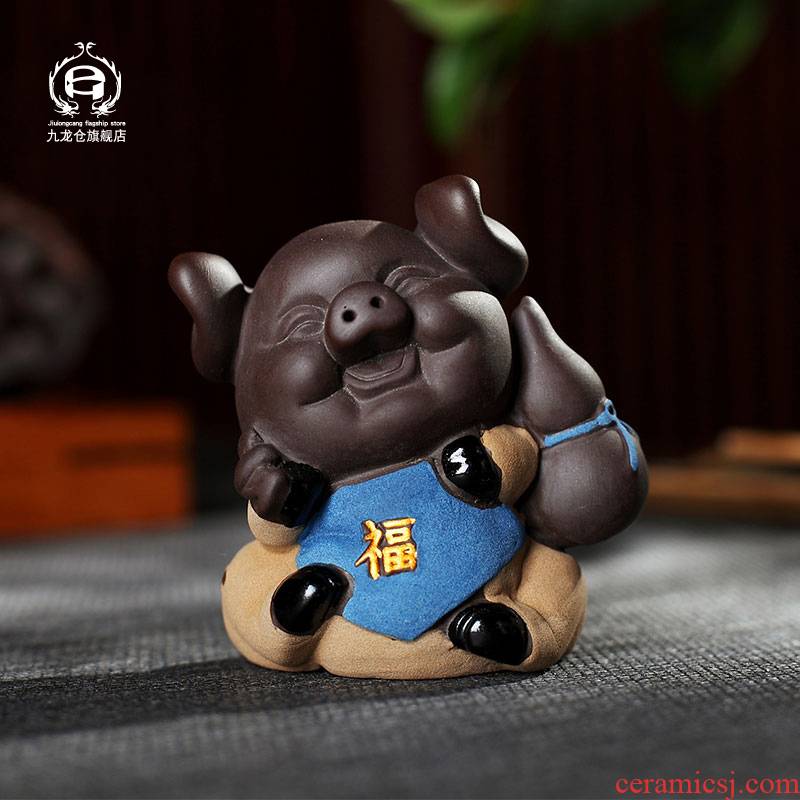 DH express piggy tea pet furnishing articles jingdezhen ceramic clay creative play kung fu tea tea tea accessories