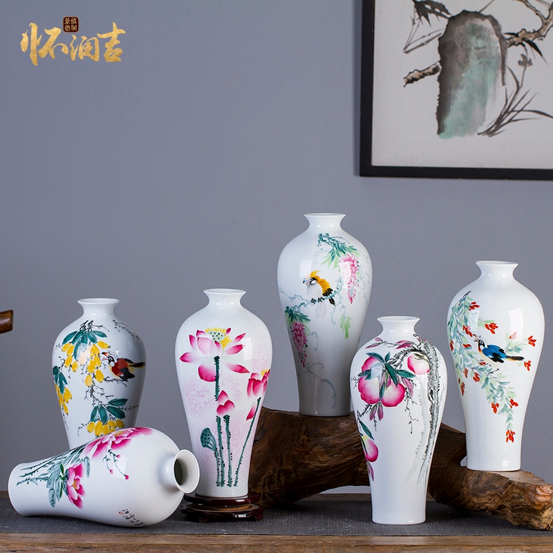 Jingdezhen ceramic vase pastel hand - made little fresh vase home sitting room adornment TV ark, ancient furnishing articles