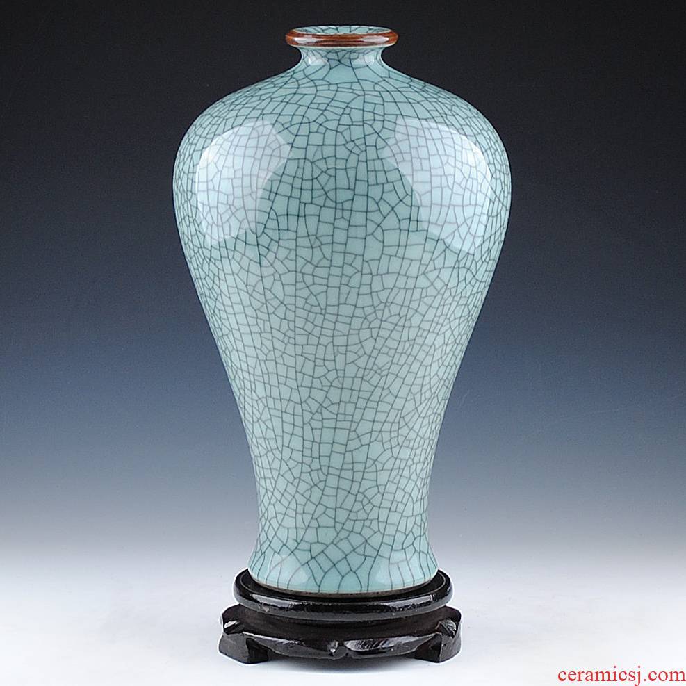 Jingdezhen ceramics green glaze crack open the slice antique vase up with mei bottle home handicraft furnishing articles restoring ancient ways