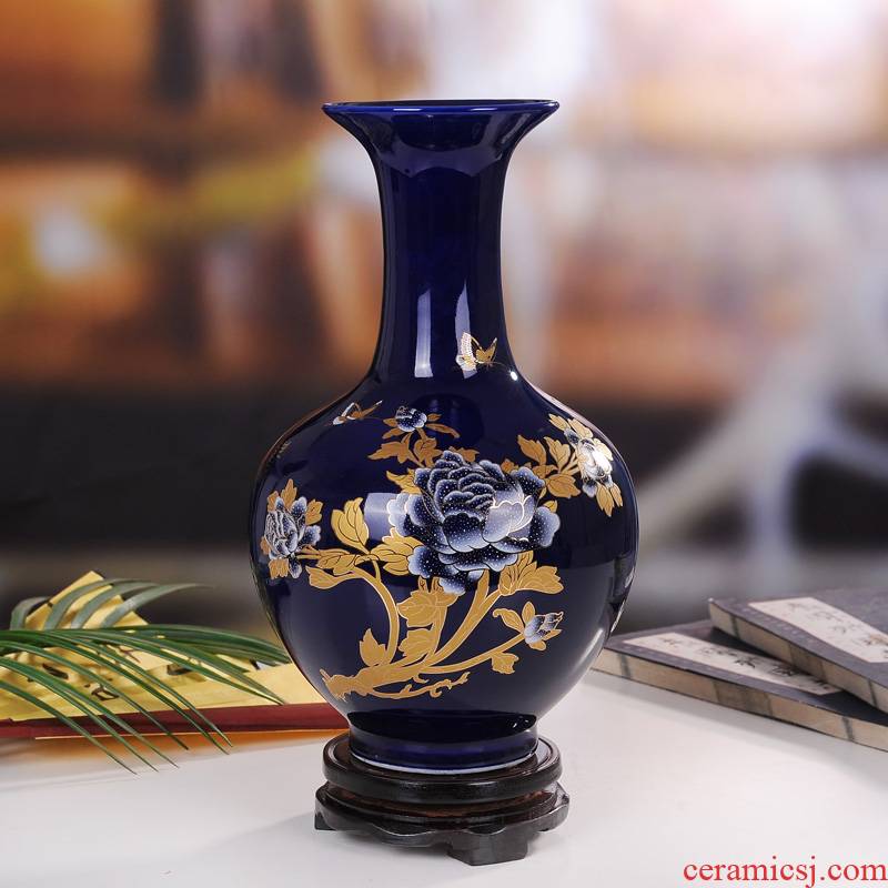 Jingdezhen ceramics cloisonne vase flower implement modern home furnishing articles adornment Chinese arts and crafts