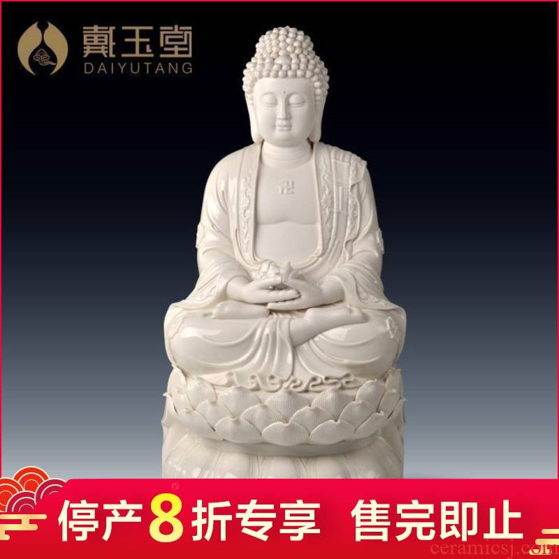 Dehua white porcelain production is pulled from the shelves 】 【 figure of Buddha that occupy the home furnishing articles/retinues three st