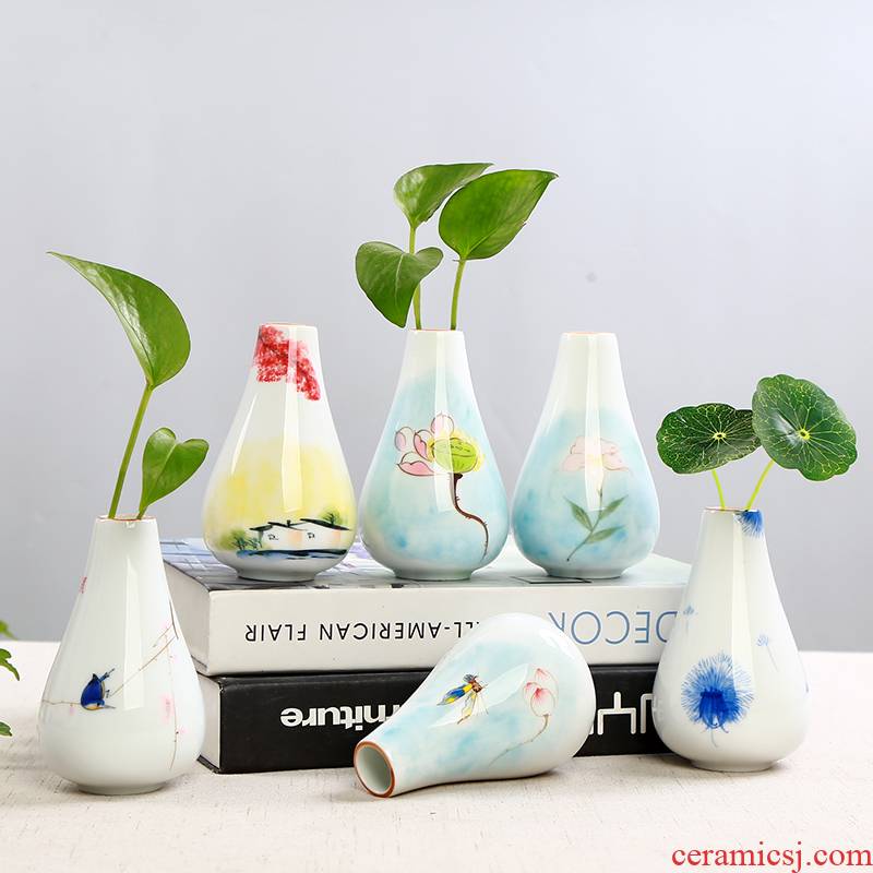 All over the sky star vase furnishing articles sitting room white porcelain little pure and fresh and dry grass flower water keeps cooper vases, ceramic flower implement modern