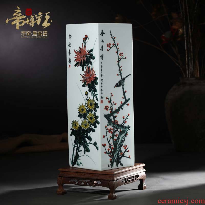 Jingdezhen ceramics famous master hand of large vases, flower arranging antique Chinese style living room TV cabinet furnishing articles