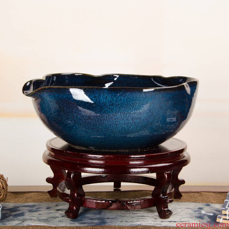 Classical gold Z042 jingdezhen ceramics basin bowl lotus large turtle cylinder fish tank water lily flower pot