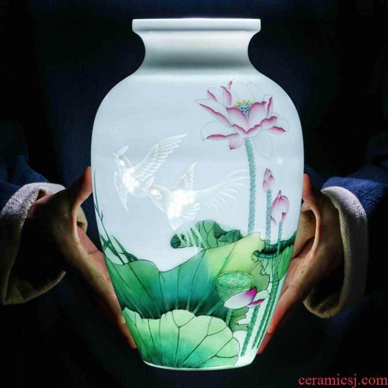 Jingdezhen ceramics hand - made vases, flower arranging furnishing articles of the new Chinese style living room TV ark, wine home decoration