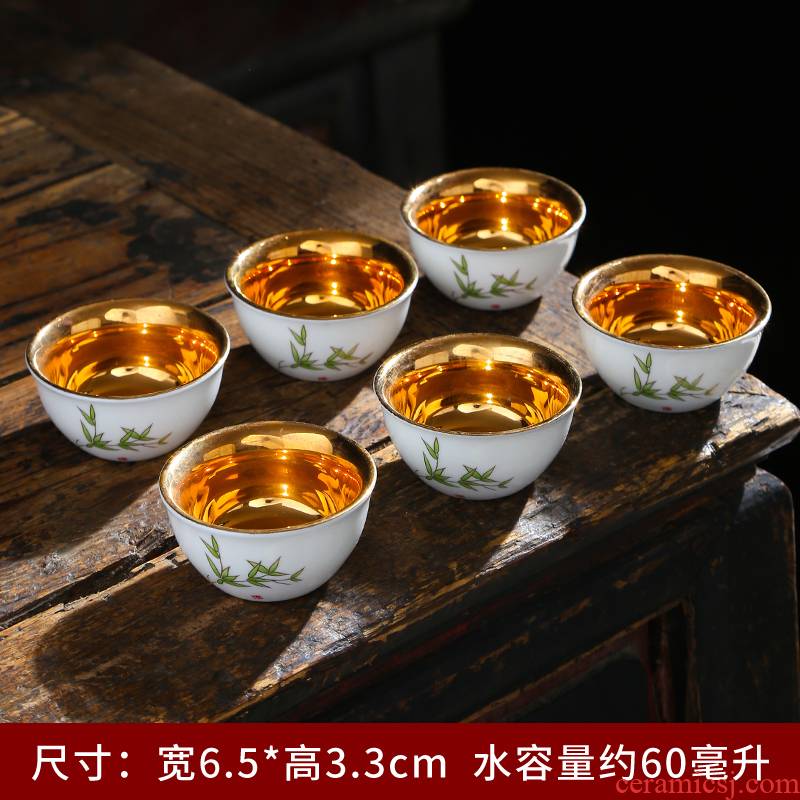 Dehua white porcelain teacup ceramic masters cup suet white jade porcelain sample tea cup Chinese kung fu tea tea set small accessories