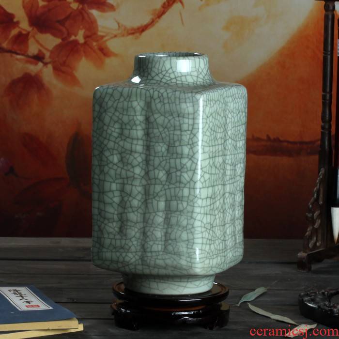 Jingdezhen ceramic vase furnishing articles archaize up crack glaze gossip bottles of sitting room adornment style furnishing articles ornaments