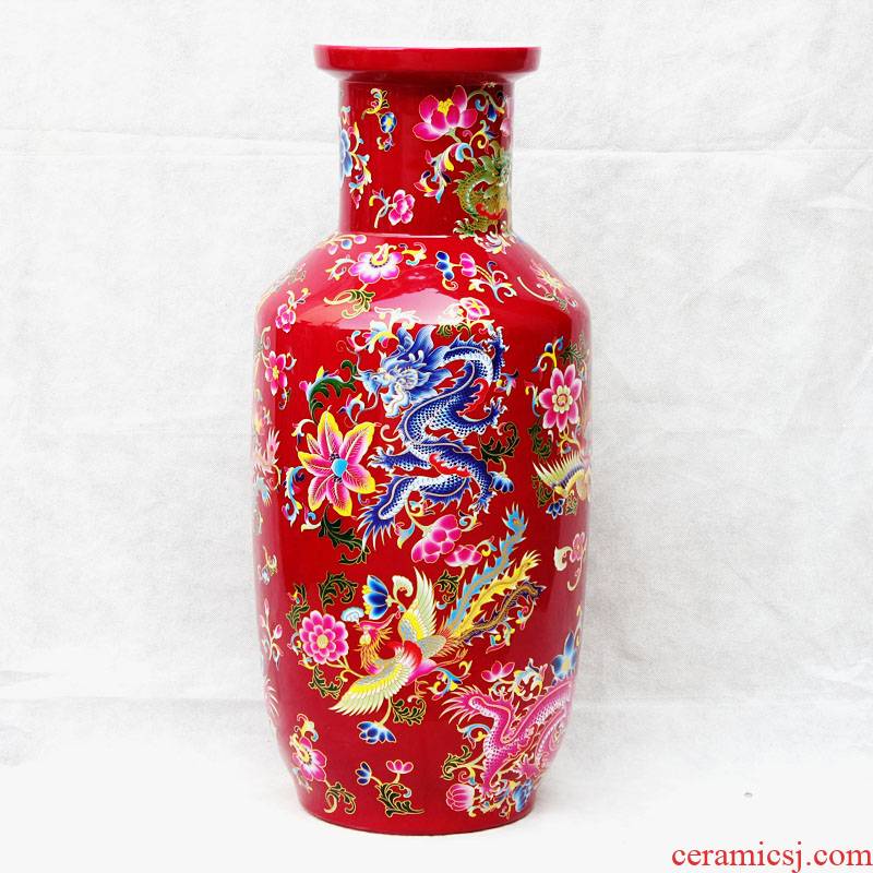 High aj39 jingdezhen ceramics vase furnishing articles of Chinese style household living room floor porch decoration decoration arts and crafts