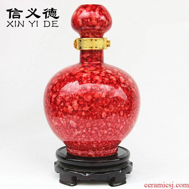 Jingdezhen 5 jins of outfit ceramic wine bottle 5 jins of new technology of water glaze sealing the empty wine wine jar