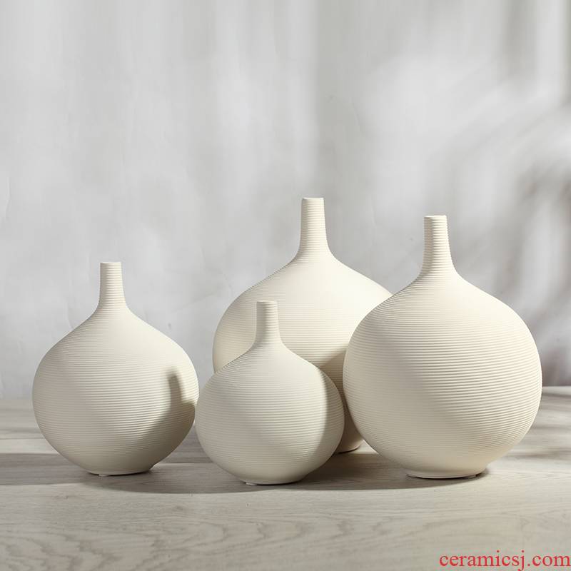 I and contracted fashion ceramic vase furnishing articles sitting room white jingdezhen home decoration crafts arranging flowers