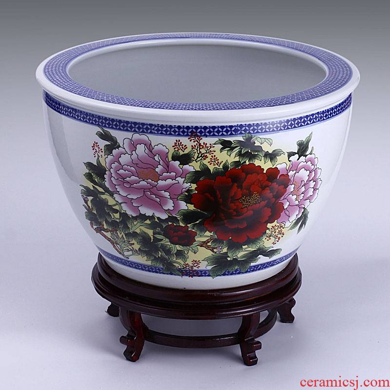 Jingdezhen ceramic filter tank large fountain tortoise buoyant cylinder goldfish bowl