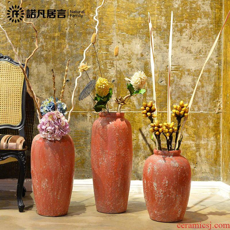 Jingdezhen coarse some ceramic pot dry flower, flower implement ground vase earthenware do old archaize southeast Asia example room decoration