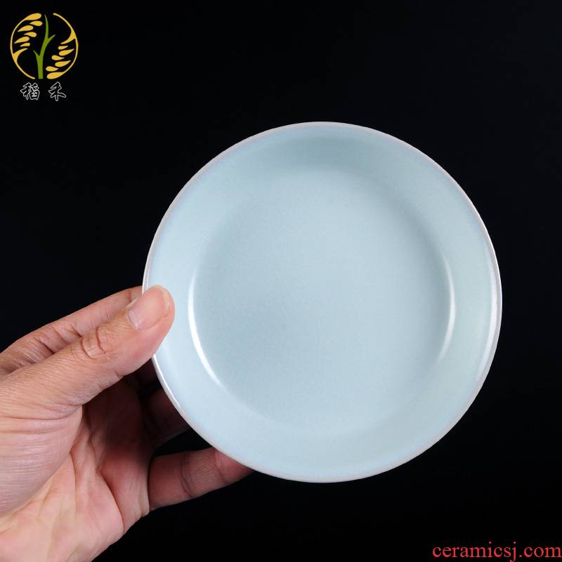 Ruzhou archaize for wash your up with azure glaze porcelain dab of ceramic disc writing brush washer of the study of Chinese style household decorative furnishing articles