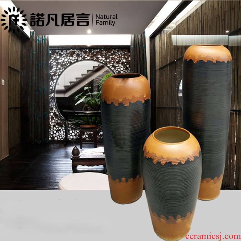 Is suing ceramic clay POTS to the sitting room of large vase household adornment flowers flower implement hotel garden coarse pottery furnishing articles