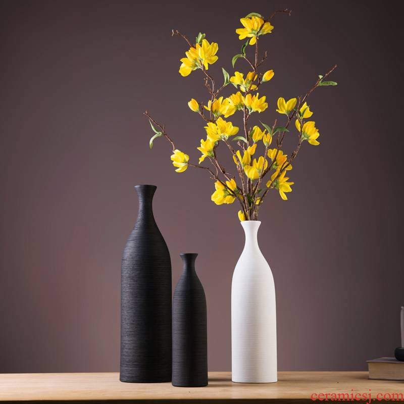 The Dried flower vase furnishing articles sitting room TV cabinet table flower arranging flower implement creative fashion contracted household ceramic decoration