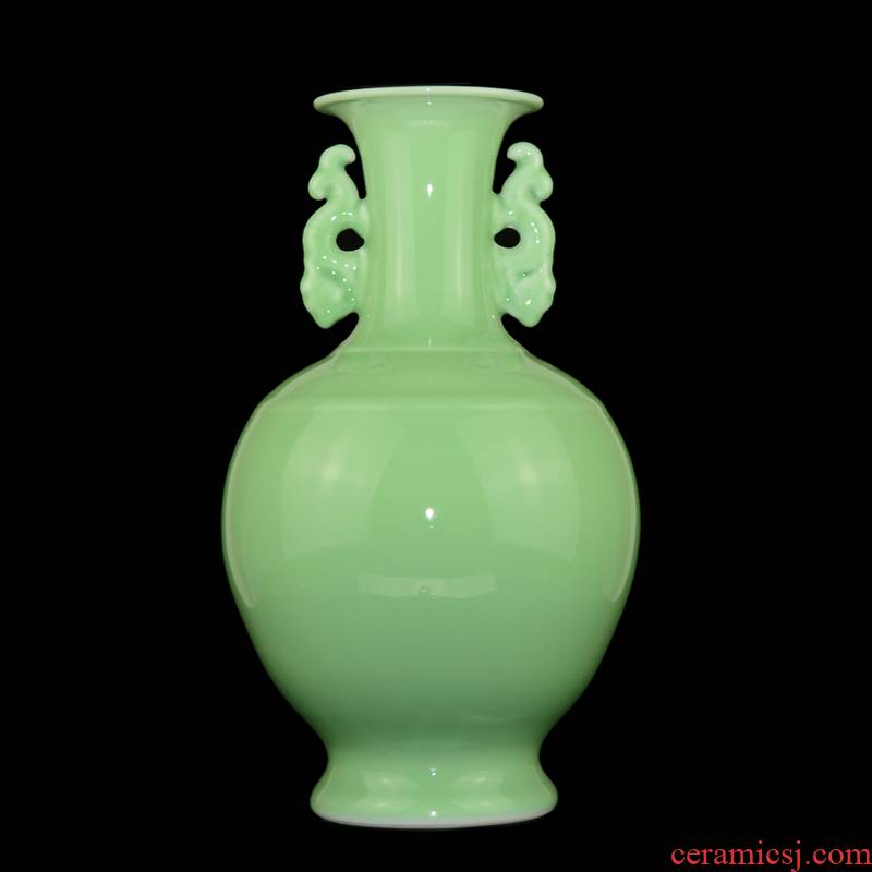 Jingdezhen ceramics celadon vase large manual Chinese style restoring ancient ways sitting room home rich ancient frame household act the role ofing is tasted furnishing articles