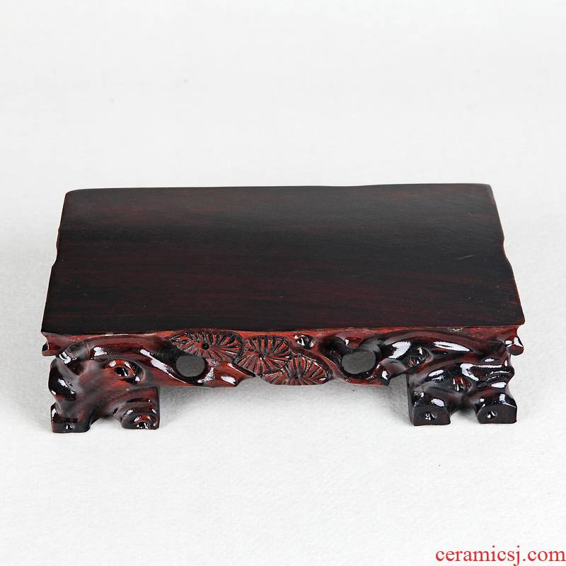 Jade, red wood carving handicraft penjing Jade stone base base round head jean mahogany table base