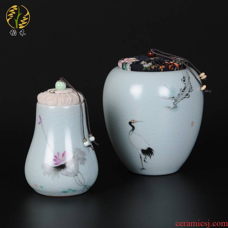 Your up hand - made ceramic caddy fixings storage jar airtight jar of grain in porcelain jar jar large household receive tank