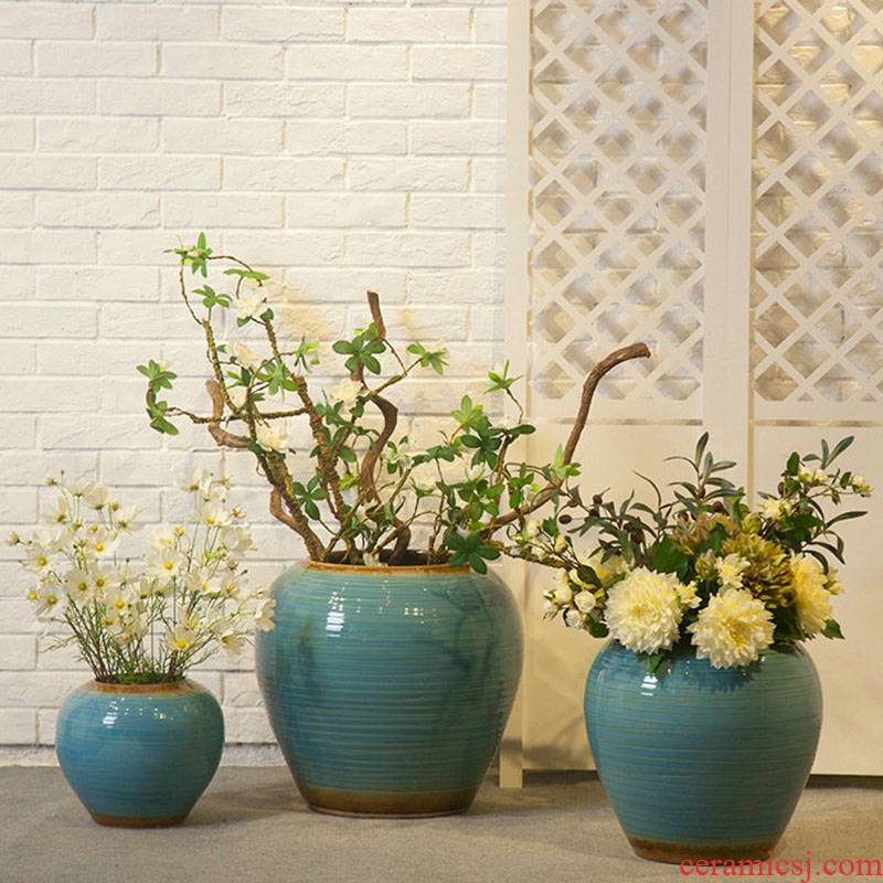 Jingdezhen ceramic big vase household living room table flower arranging flowers mesa adornment is placed between example decoration