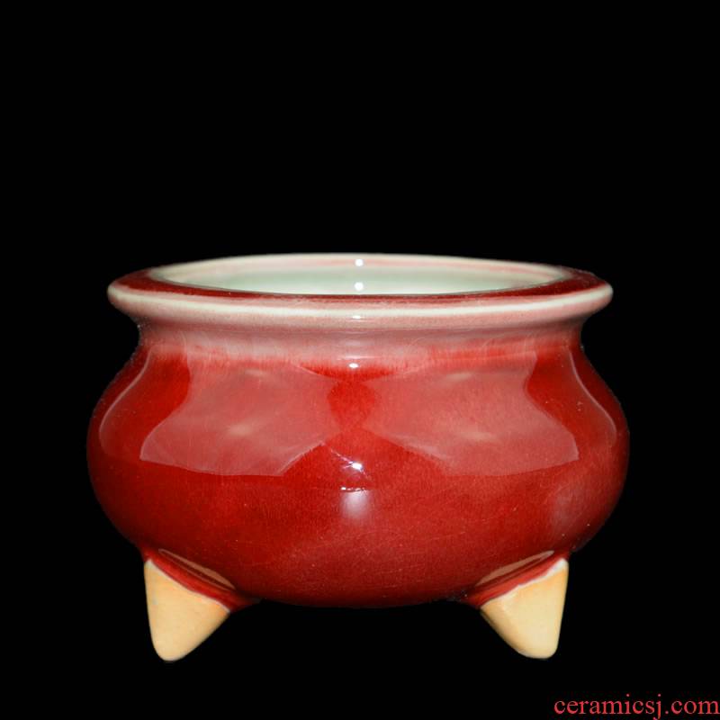 Jingdezhen antique ancient porcelain incense buner ruby red large aloes sandalwood tower line sweet sweet home room for Buddha Buddha