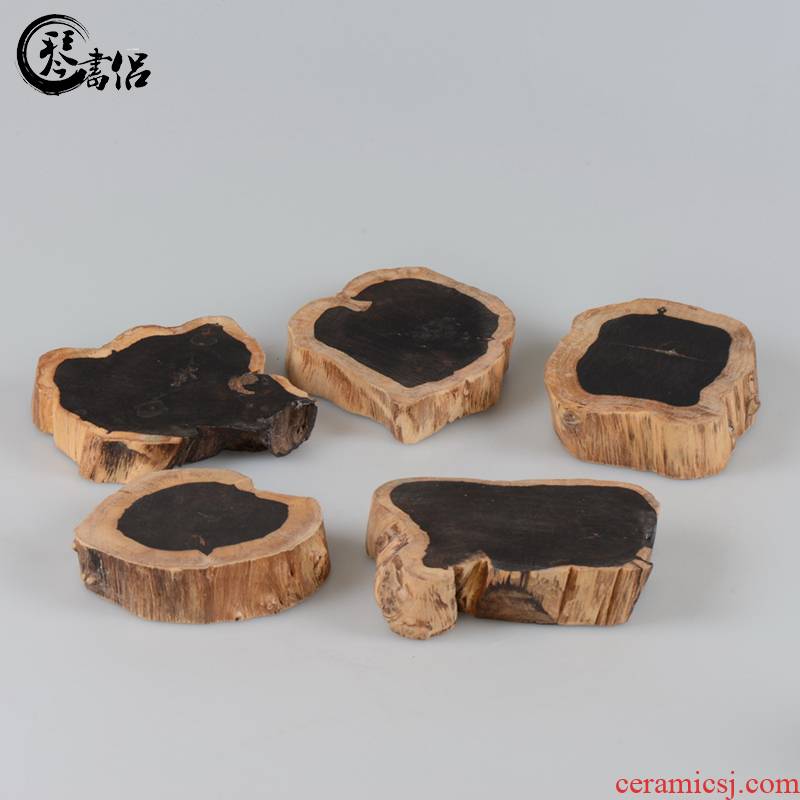 The Original wood ebony stone base solid wood carve patterns or designs on woodwork bonsai base rounded furnishing articles of ancient China base cup mat the teapot