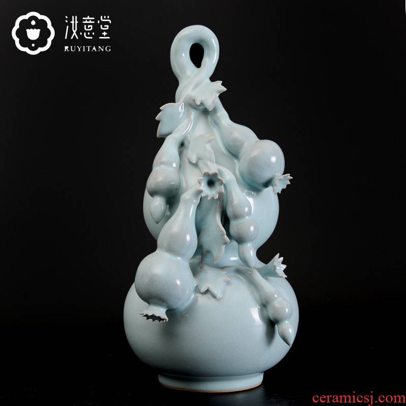 Your up ceramic big gourd furnishing articles of Chinese style antique porcelain home sitting room porch classical adornment ornament celadon