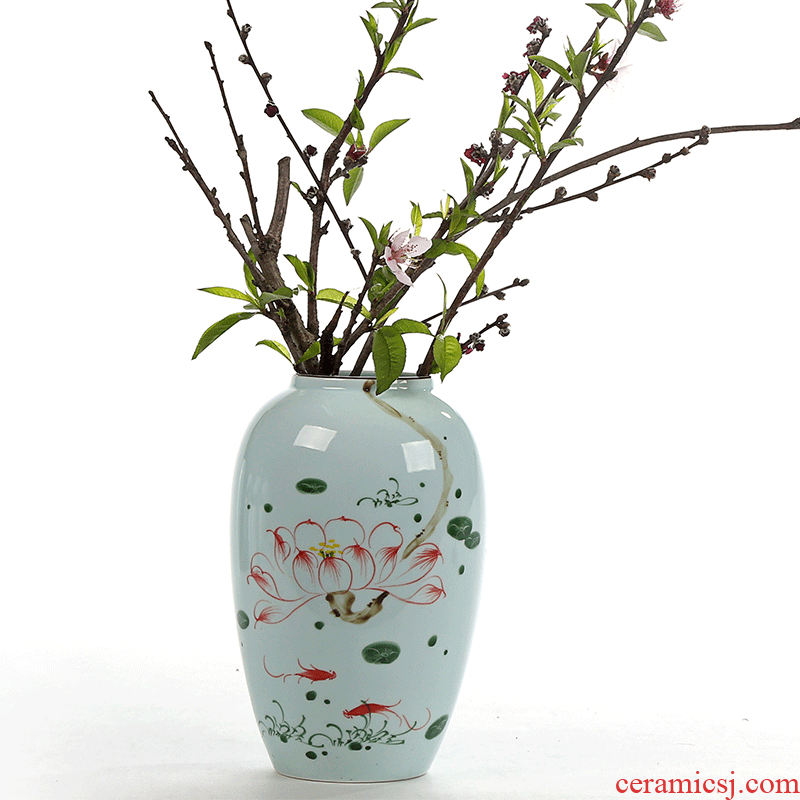High contracted with hand - made water raise lucky bamboo without hole, ceramic flower POTS dry flower vases, flower receptacle desktop furnishing articles flowers