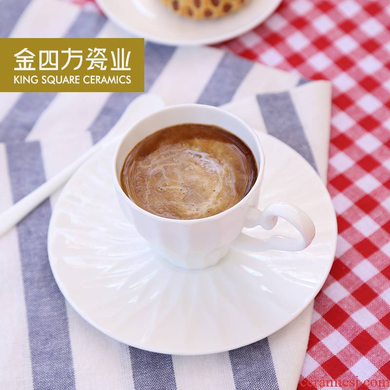 Gold square shaped ipads porcelain coffee cup suit creative household ceramics European cups and saucers afternoon tea tea set
